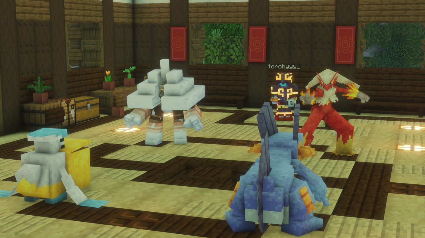 A player's Swampert on display